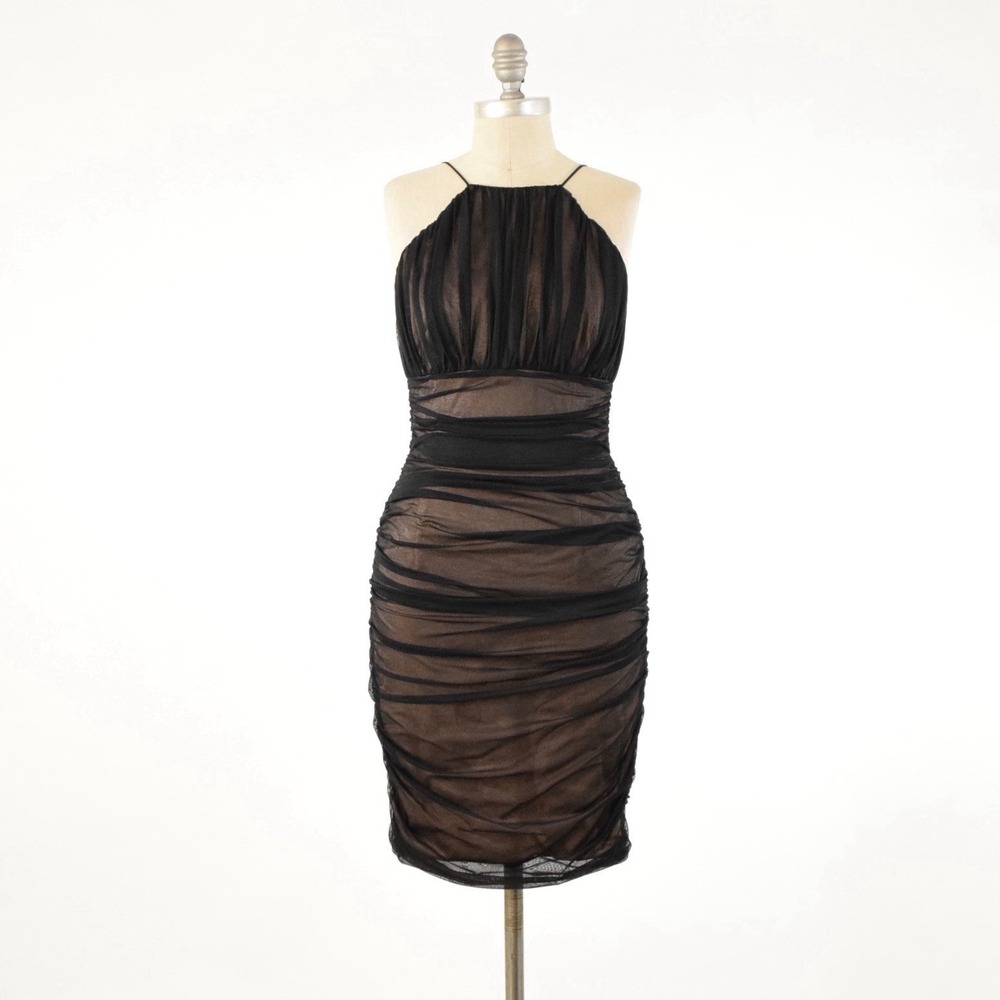 David Meister Black Midi Dress